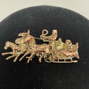 Reproduction of antique Russian Troika brooch